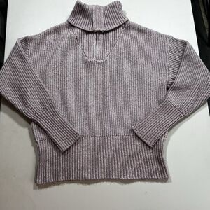 Cupcakes & Cashmere  Zip Turtle Neck Sweater Large Purple 80s Cozy Quiet‎ Luxury